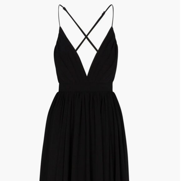 Meghan LA Dresses & Skirts - Meghan LA black chiffon midi cocktail dress Sz 10